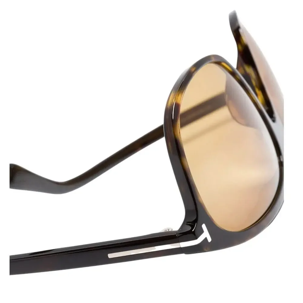 TOM FORD Mens Prescott tortoise shell pilot frame beige lens sunglasses 60mm NWT